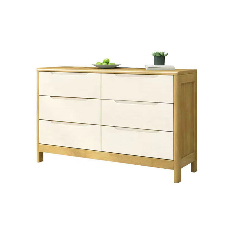 Rubber Wood Contemporary Storage Chest Home Chest with Drawers