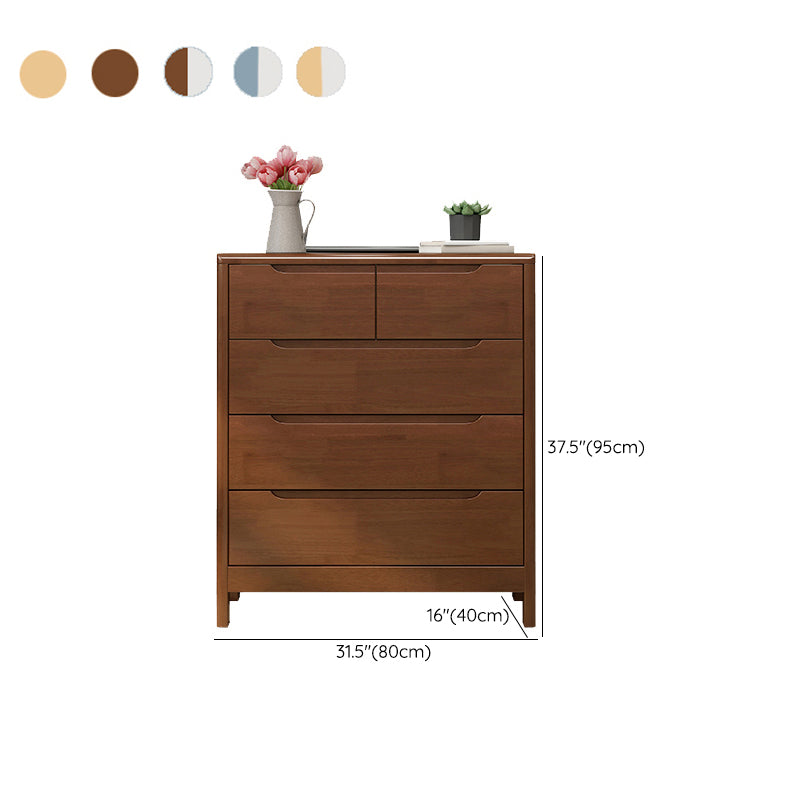 Rubber Wood Contemporary Storage Chest Home Chest with Drawers
