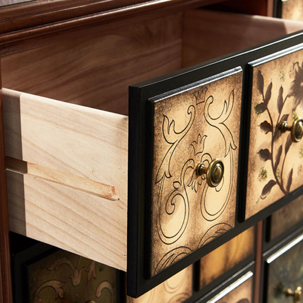 American Traditional Wooden Storage Chest Home Chest with Drawers