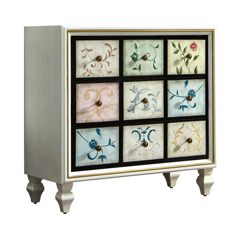 American Traditional Wooden Storage Chest Home Chest with Drawers