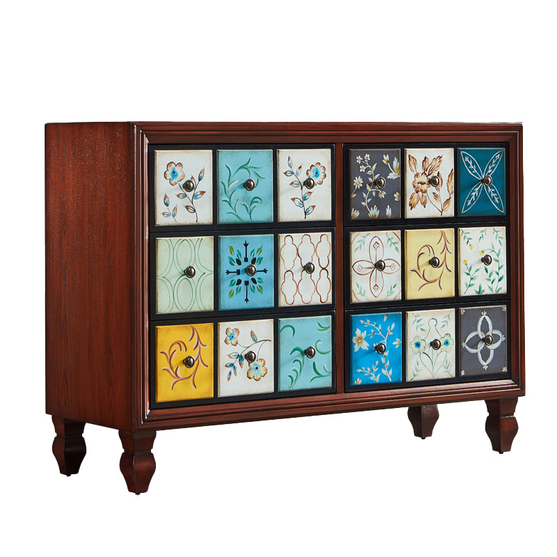 American Traditional Wooden Storage Chest Home Chest with Drawers