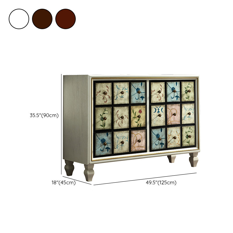 American Traditional Wooden Storage Chest Home Chest with Drawers