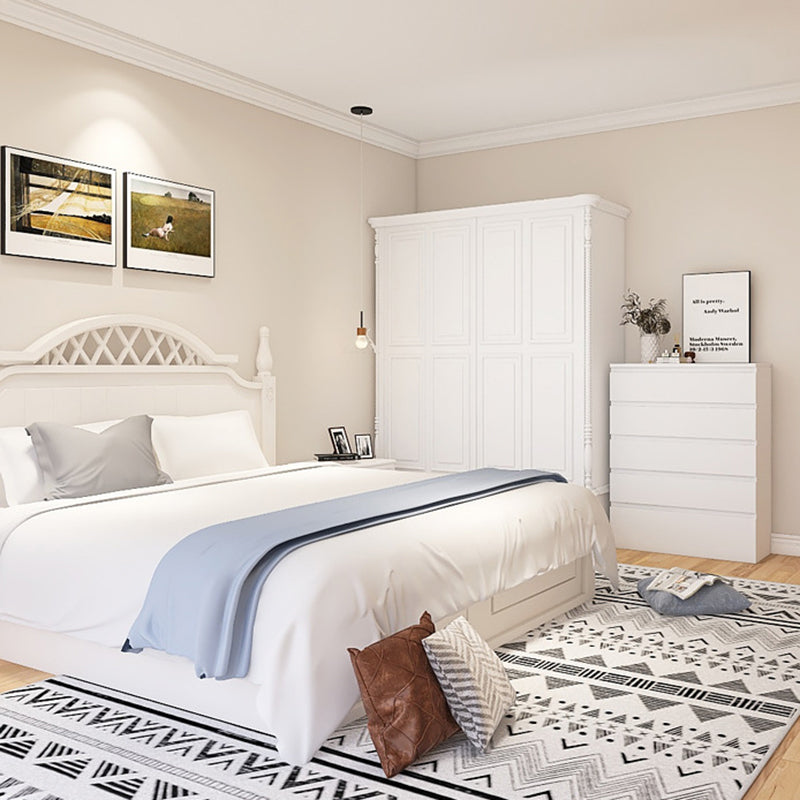 Contemporary Bedroom Wooden Storage Chest Vertical Chest with Drawers