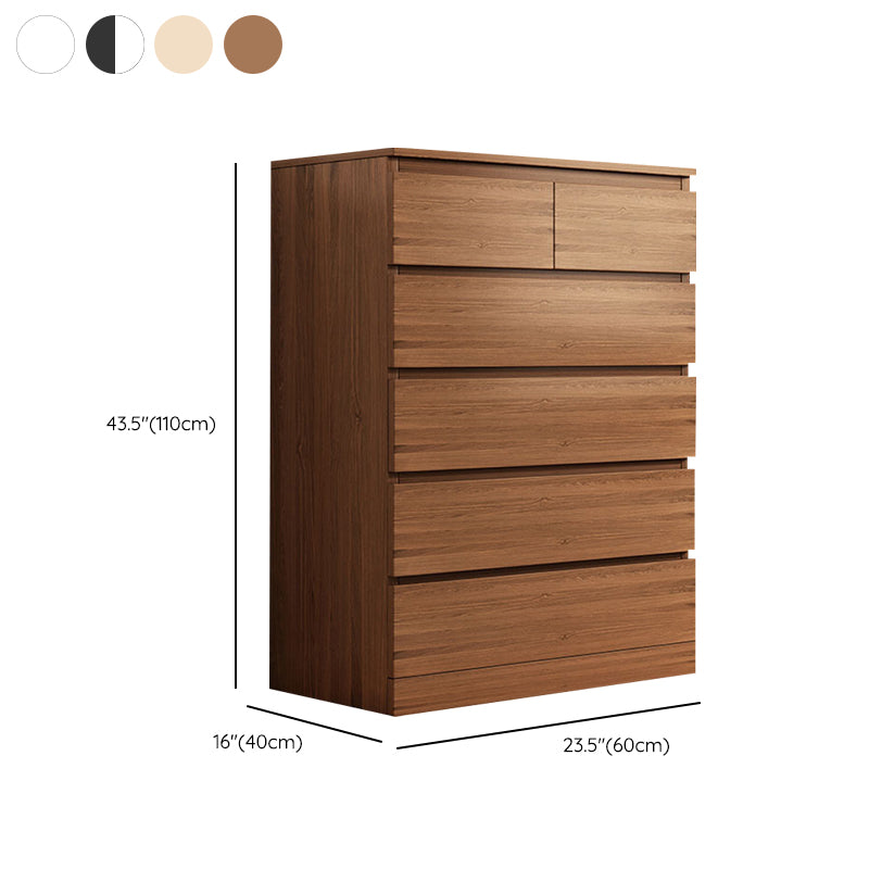 Contemporary Bedroom Wooden Storage Chest Vertical Chest with Drawers