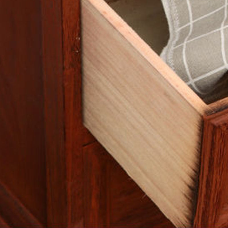 Nautical Solid Wood Storage Chest Bedroom Vertical Chest with Drawers