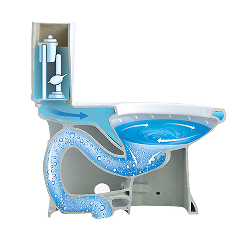 Siphon Jet Flush Toilet Modern One-Piece Toilet with Slow Close Seat