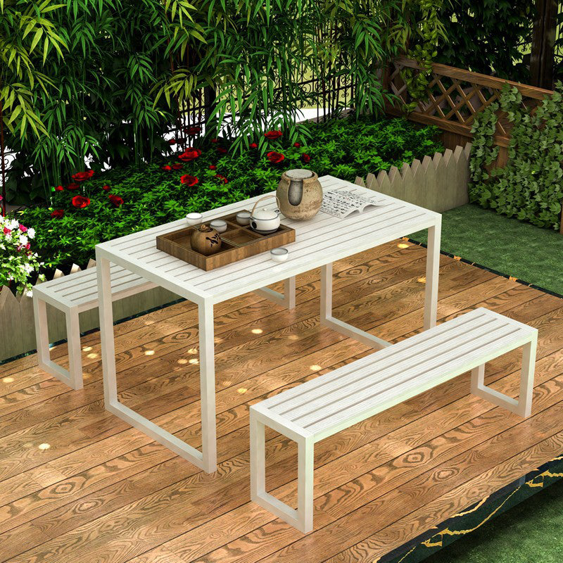 Industrial 1/2/3 Piece Dining Set Reclaimed Wood Dining Table Set for Outdoor