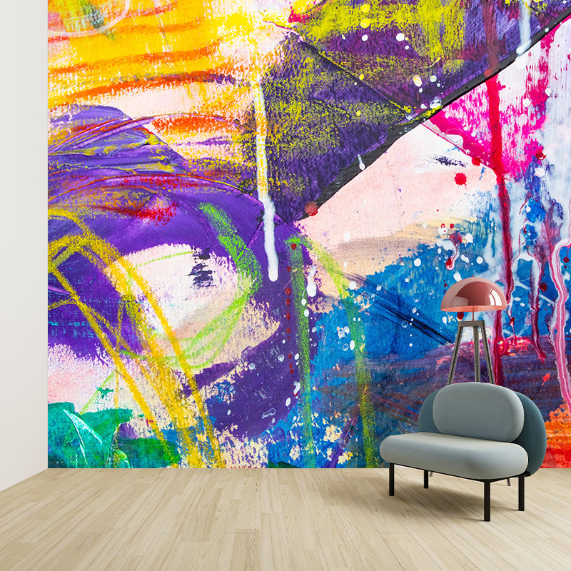 Illustration Abstract Style Mural Mildew Resistant Wallpaper Sleeping Room Wall Mural