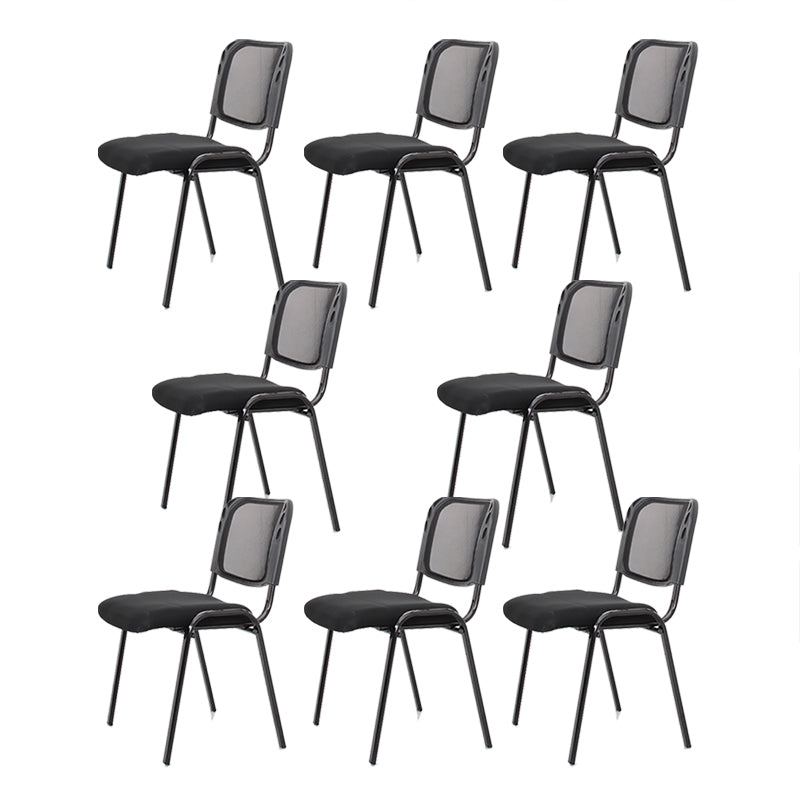 No Wheels Low Back Desk Chair Contemporary Armless Conference Chair