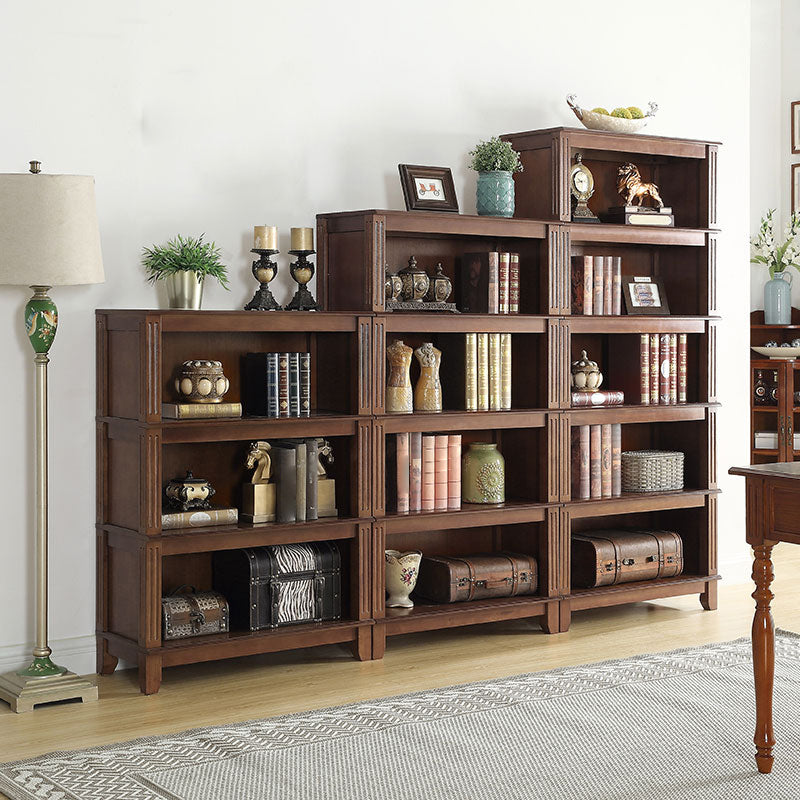 14" Wide Contemporary Shelf Vertical Closed Back Solid Wood Bookcase