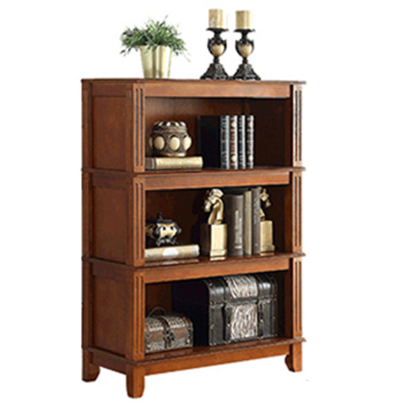 14" Wide Contemporary Shelf Vertical Closed Back Solid Wood Bookcase