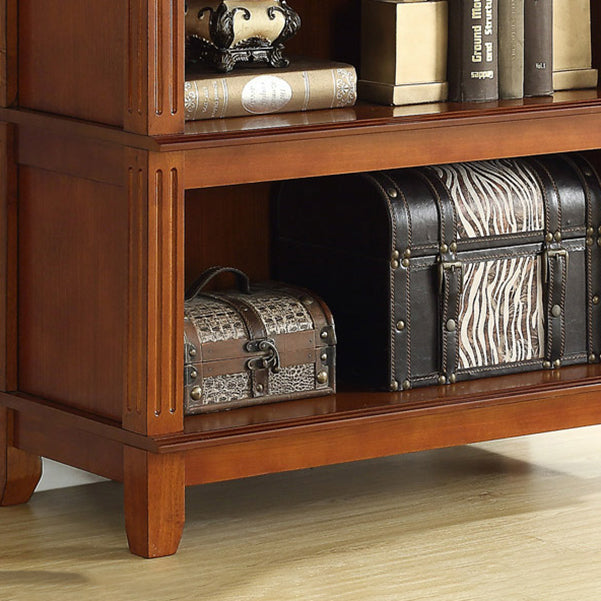 14" Wide Contemporary Shelf Vertical Closed Back Solid Wood Bookcase