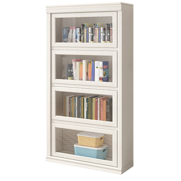 Wood Engineered Bookshelf Standard Contemporary Bookcase with Cabinets