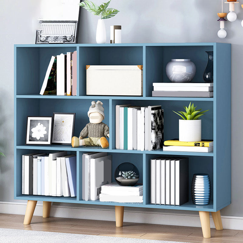 Closed Back Engineered Wood Shelf Bookcase Contemporary Bookshelf for Study Room