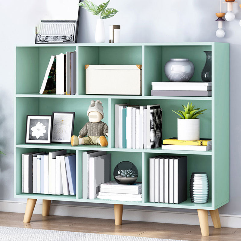 Closed Back Engineered Wood Shelf Bookcase Contemporary Bookshelf for Study Room