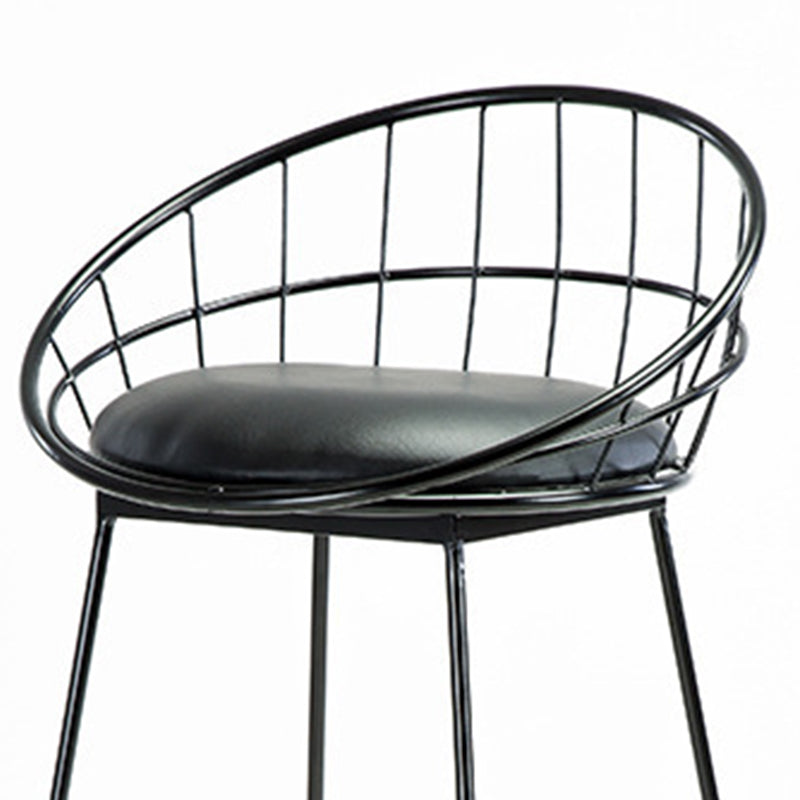 Contemporary Faux Leather Counter Stool Bar Height Bar Stool with Metal Legs