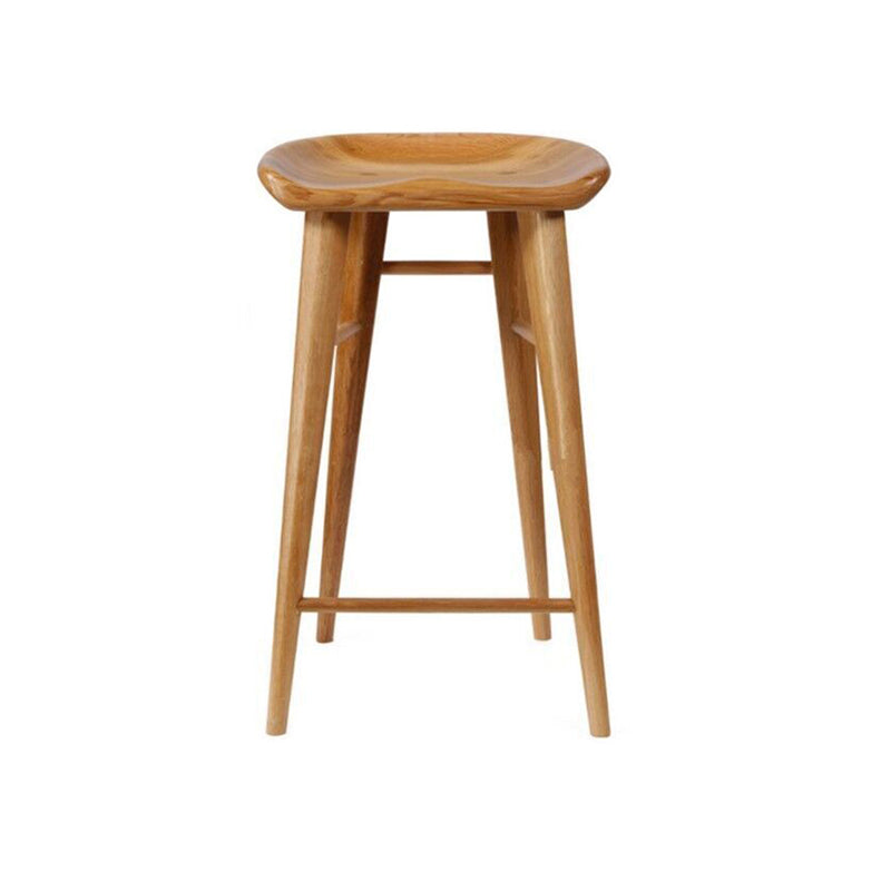 Contemporary Style Counter Stool Pine Solid Wood Bar Stool with Footrest
