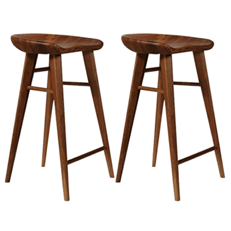Contemporary Style Counter Stool Pine Solid Wood Bar Stool with Footrest