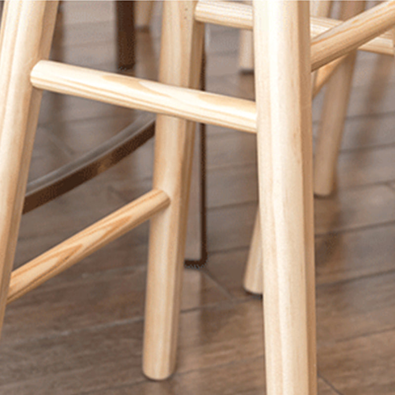 Contemporary Style Counter Stool Pine Solid Wood Bar Stool with Footrest