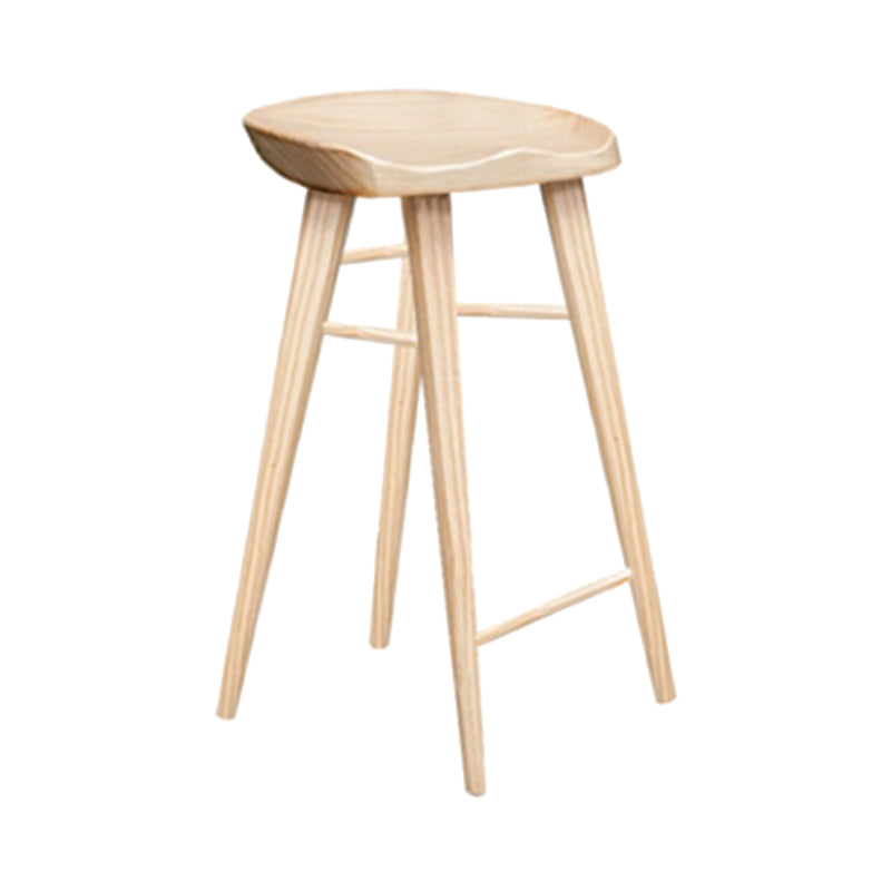 Contemporary Style Counter Stool Pine Solid Wood Bar Stool with Footrest