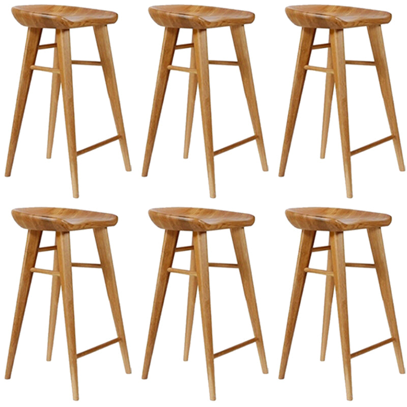 Contemporary Style Counter Stool Pine Solid Wood Bar Stool with Footrest
