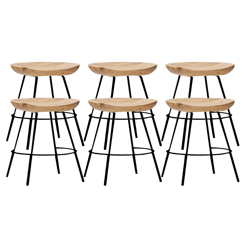 Contemporary Solid Wood Counter Stool Saddle Seat Living Room Bar Stool