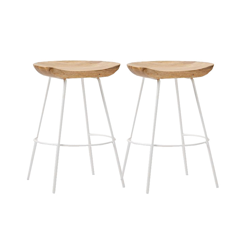 Contemporary Solid Wood Counter Stool Saddle Seat Living Room Bar Stool