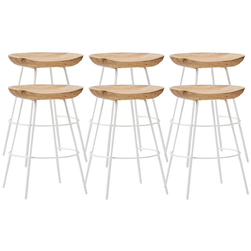 Contemporary Solid Wood Counter Stool Saddle Seat Living Room Bar Stool