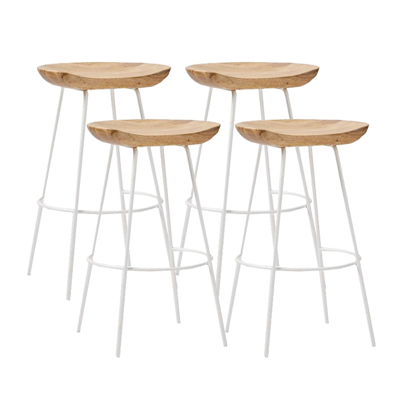 Contemporary Solid Wood Counter Stool Saddle Seat Living Room Bar Stool