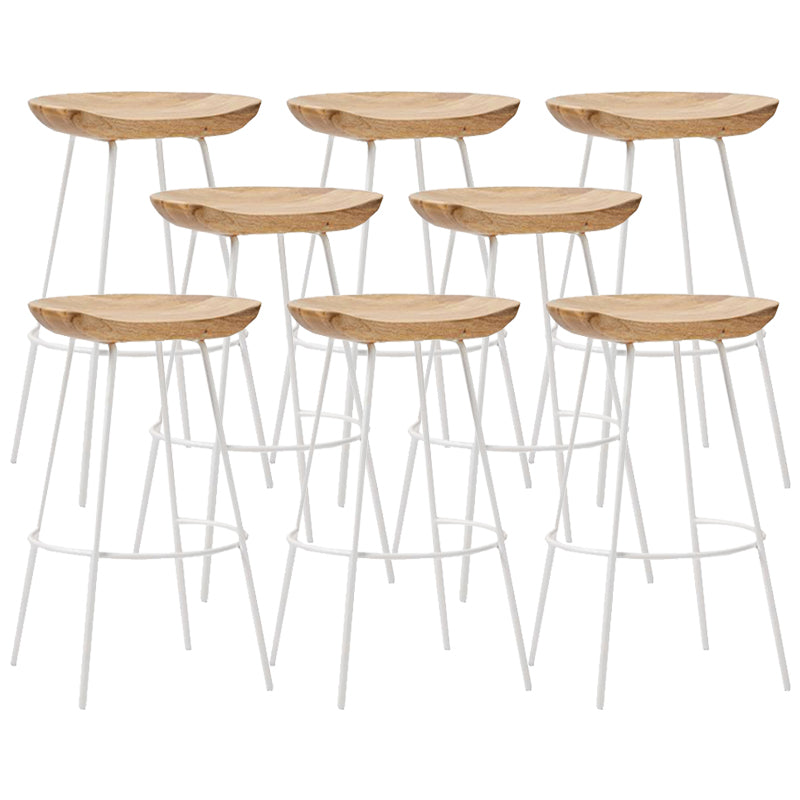 Contemporary Solid Wood Counter Stool Saddle Seat Living Room Bar Stool