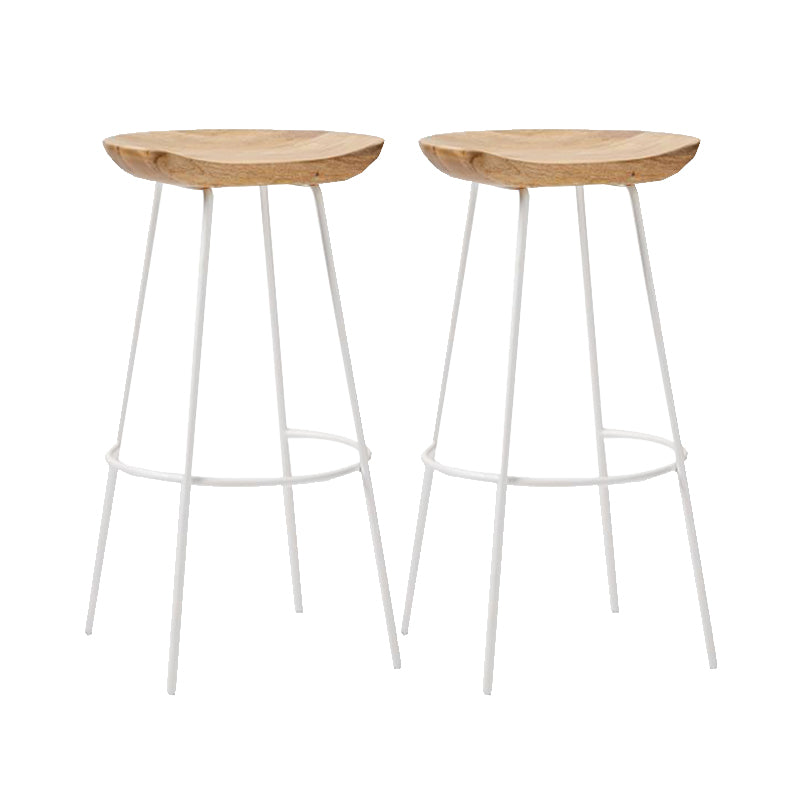 Contemporary Solid Wood Counter Stool Saddle Seat Living Room Bar Stool