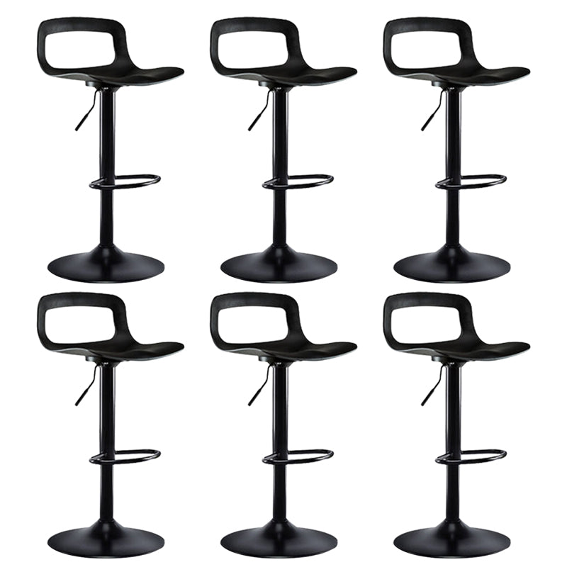 Contemporary Metal Bar Stool Backrest Adjustable Counter Stool