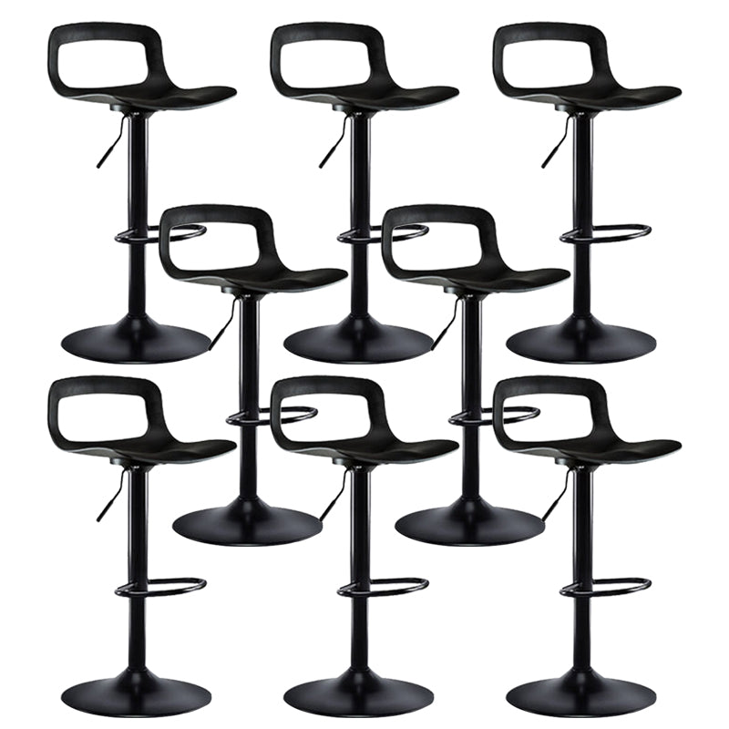 Contemporary Metal Bar Stool Backrest Adjustable Counter Stool