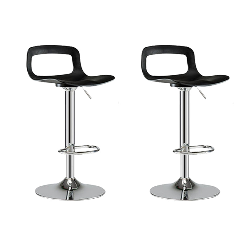 Contemporary Metal Bar Stool Backrest Adjustable Counter Stool