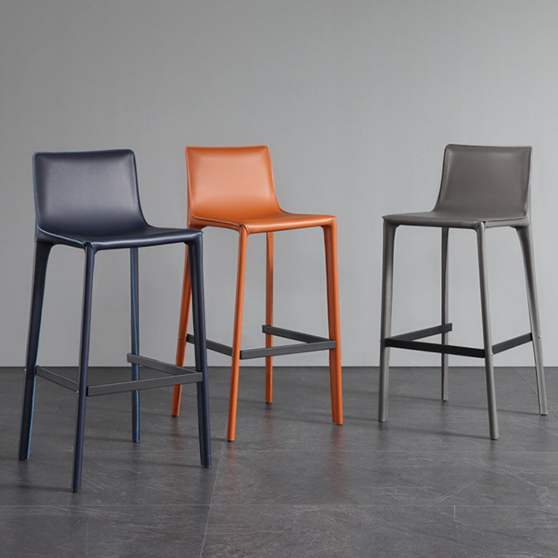 Contemporary Metal Bar Stool Backrest Counter Stool for Living Room