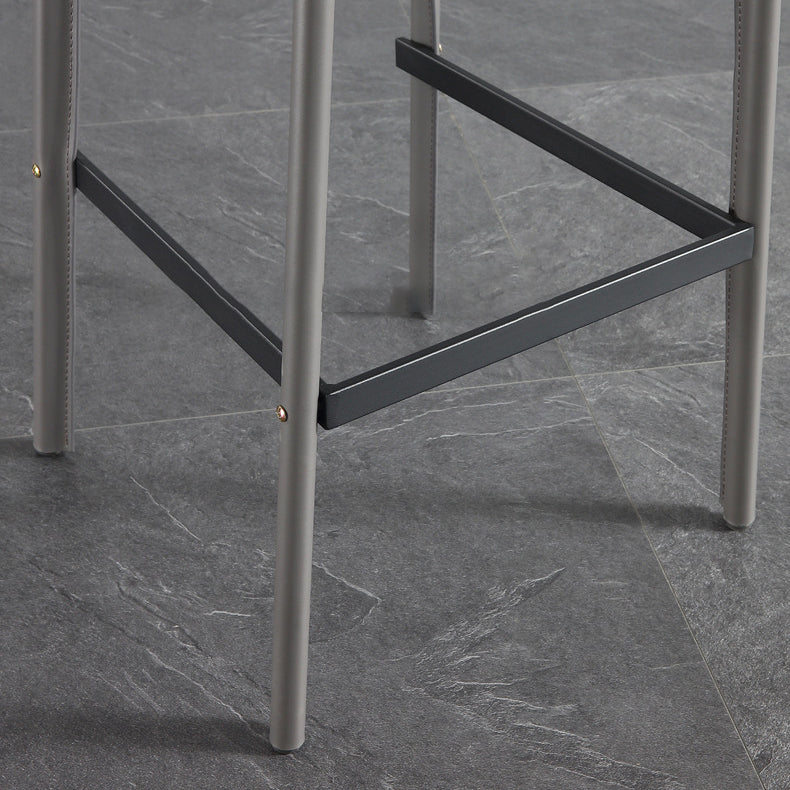 Contemporary Metal Bar Stool Backrest Counter Stool for Living Room