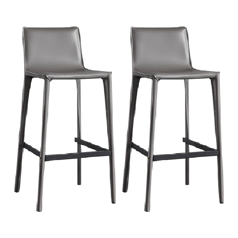 Contemporary Metal Bar Stool Backrest Counter Stool for Living Room