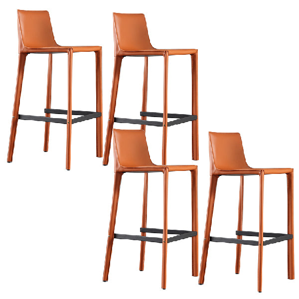 Contemporary Metal Bar Stool Backrest Counter Stool for Living Room