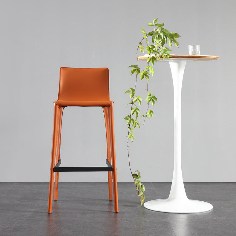 Contemporary Metal Bar Stool Backrest Counter Stool for Living Room