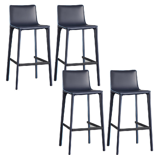Contemporary Metal Bar Stool Backrest Counter Stool for Living Room