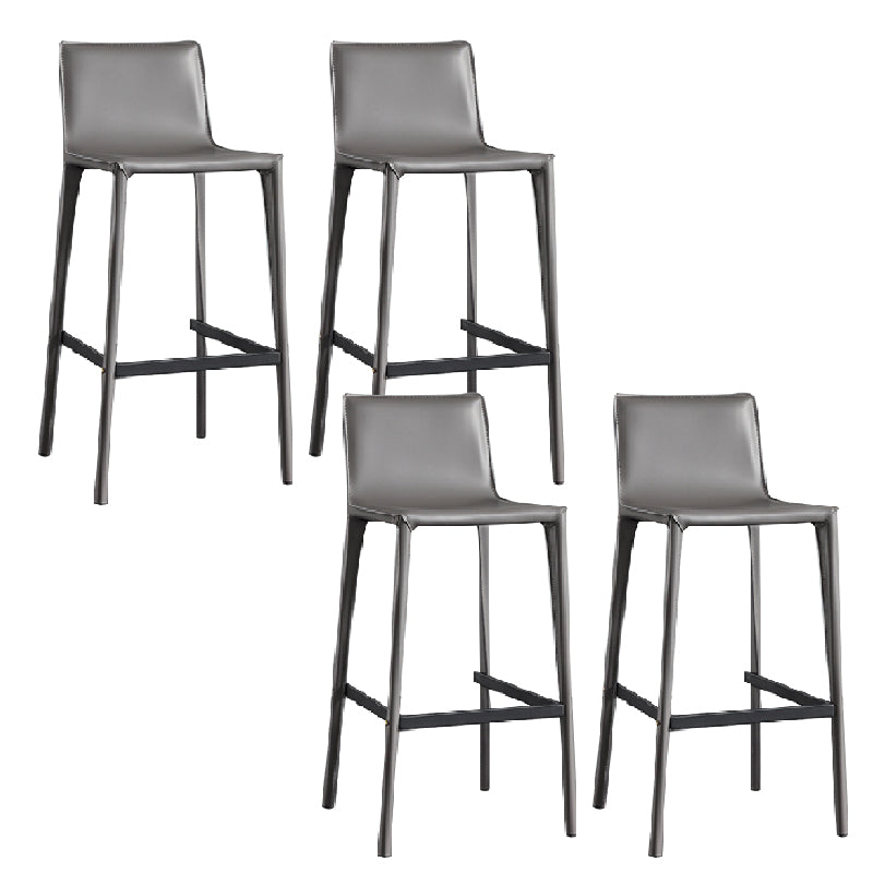 Contemporary Metal Bar Stool Backrest Counter Stool for Living Room