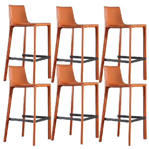 Contemporary Metal Bar Stool Backrest Counter Stool for Living Room