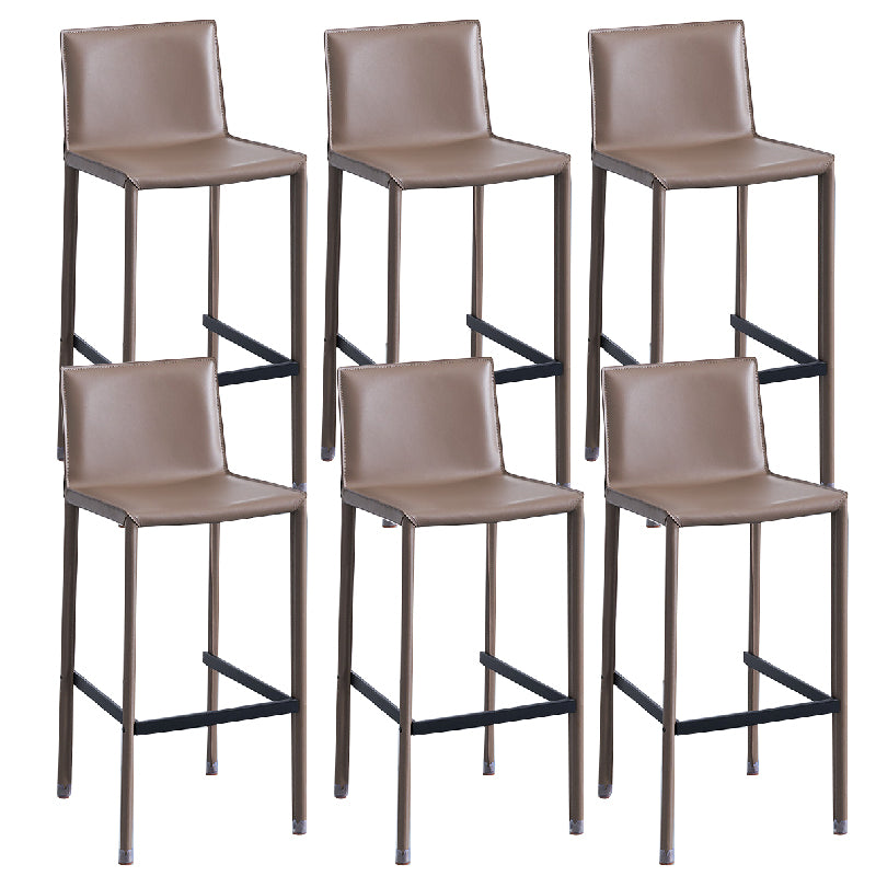 Contemporary Metal Bar Stool Backrest Counter Stool for Living Room