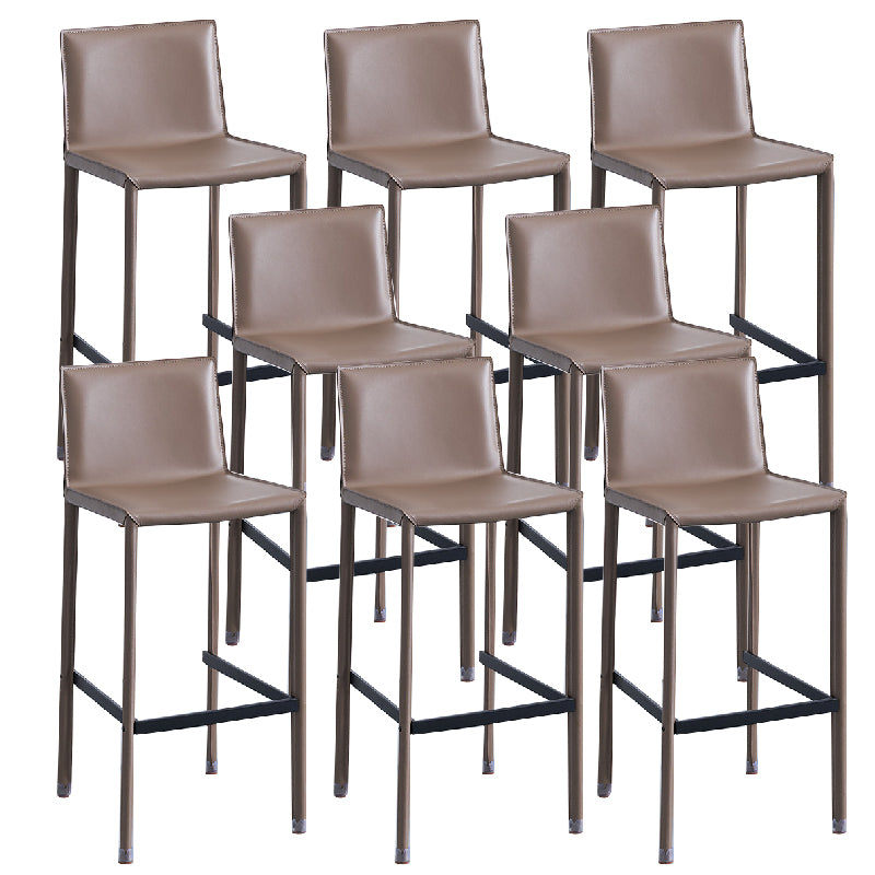 Contemporary Metal Bar Stool Backrest Counter Stool for Living Room