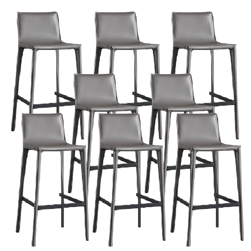 Contemporary Metal Bar Stool Backrest Counter Stool for Living Room