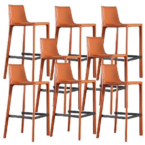 Contemporary Metal Bar Stool Backrest Counter Stool for Living Room