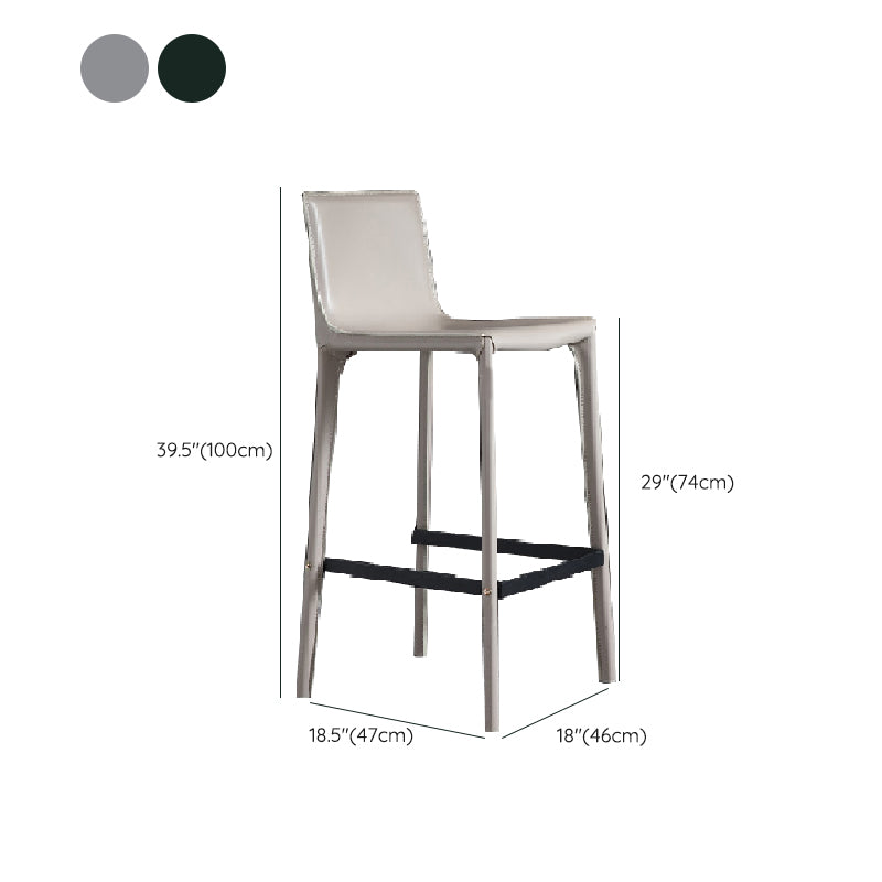 Contemporary Metal Base Bar Stool Armless Low Back Counter Stool