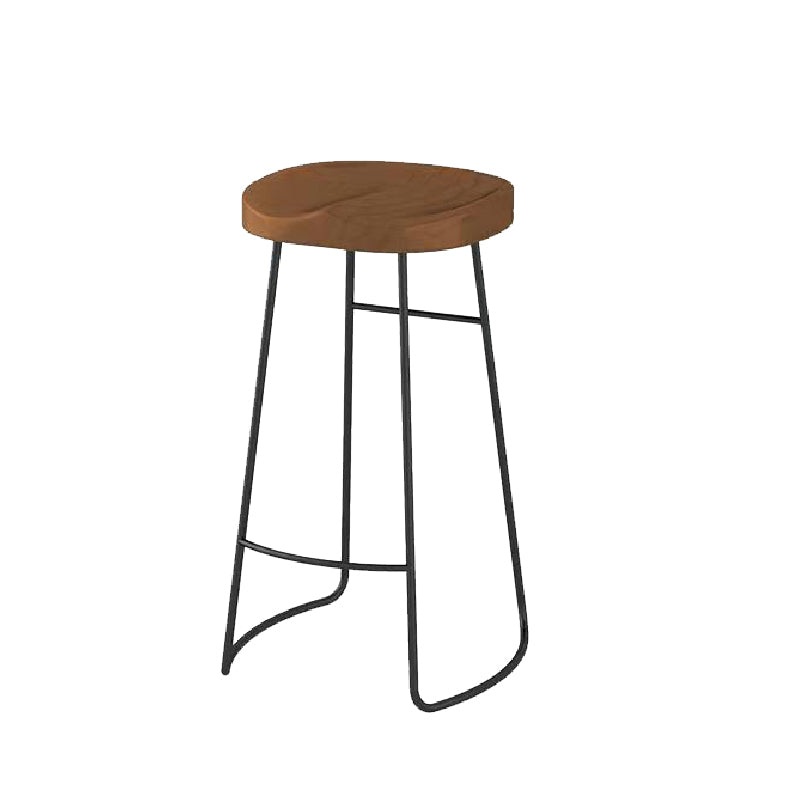 Modern Style Counter Stool Saddle Seat Backless Bar Stool for Indoor