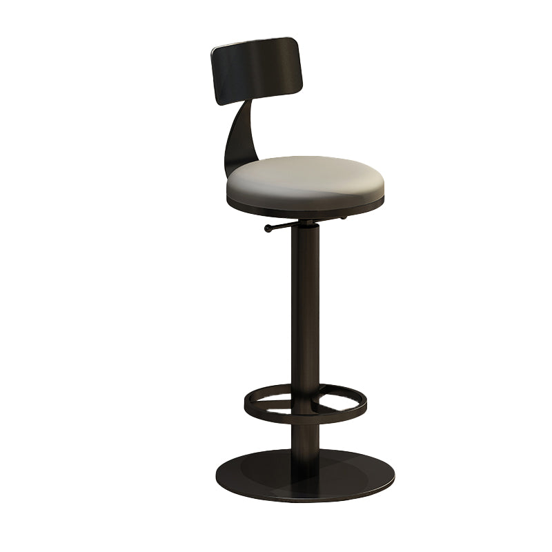 Industrial Backrest Armless Counter Stool Adjustable Bar Stool with Metal Base