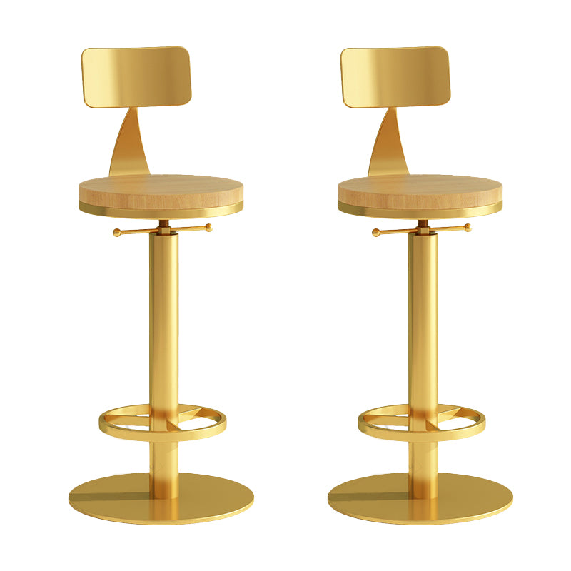 Industrial Backrest Armless Counter Stool Adjustable Bar Stool with Metal Base